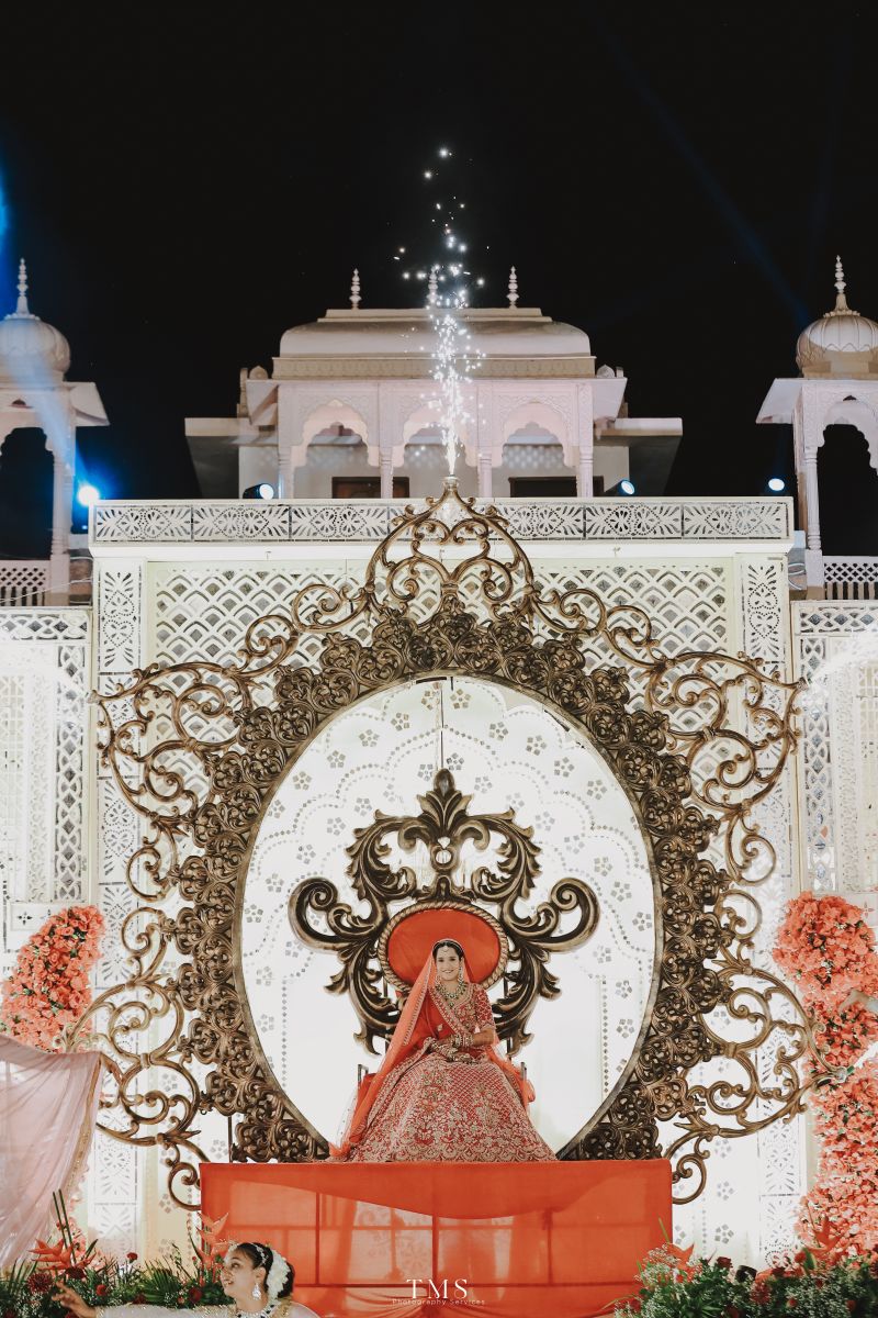Cinematic shot of bride and groom during pheras